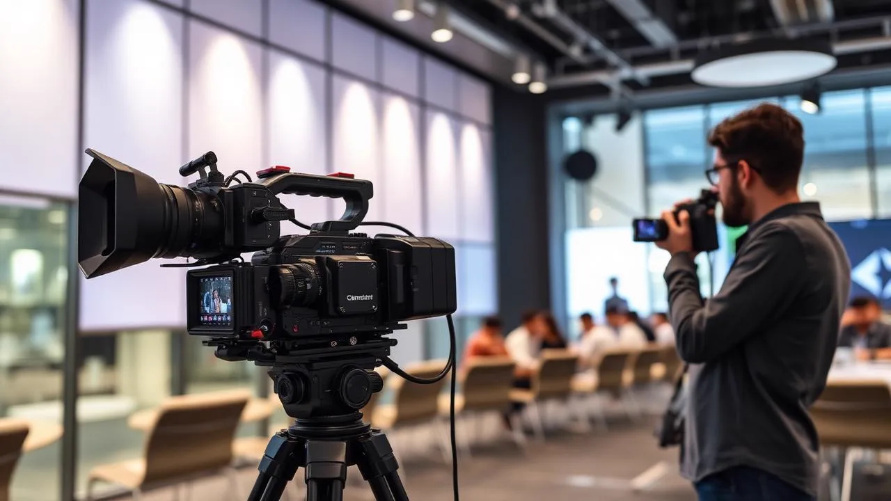Professional photographer and videographer covering an event in Bangalore