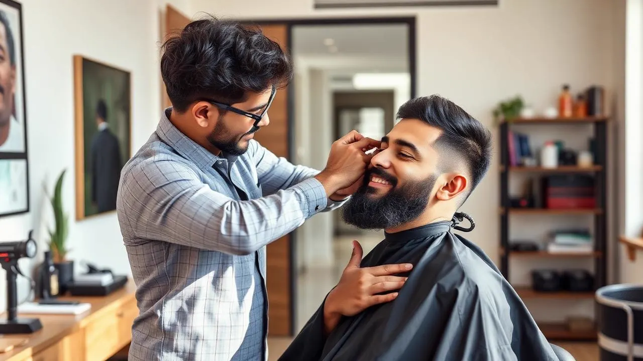 Professional beautician providing a salon at home service to a client in Bangalore