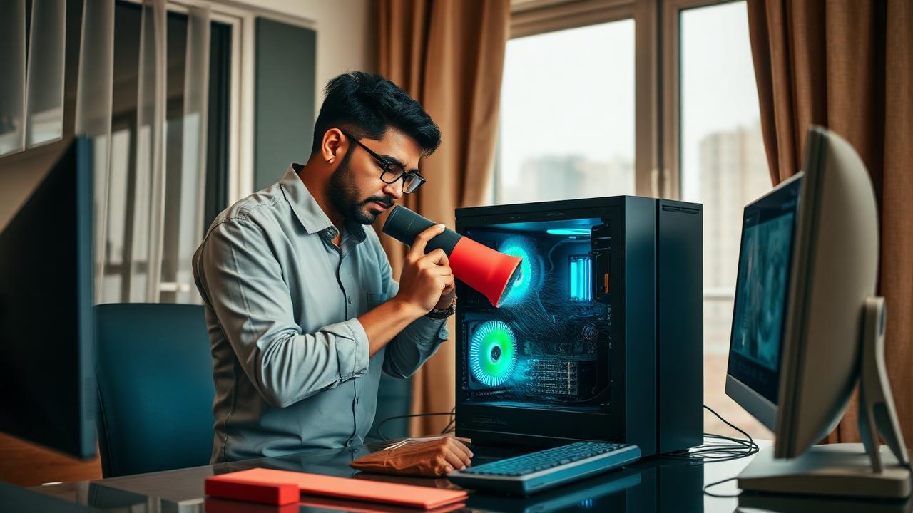 Verified technician repairing a desktop computer in Mumbai