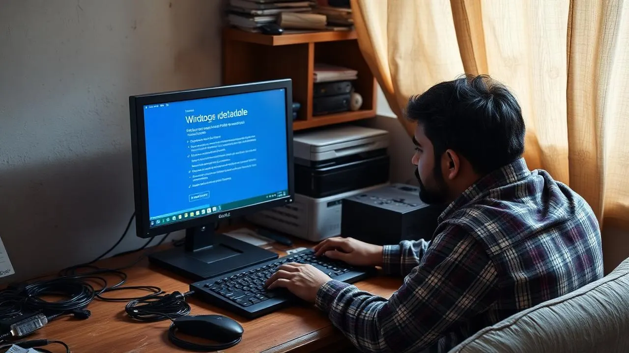 Verified computer technician installing Windows and essential software on a laptop in Delhi
