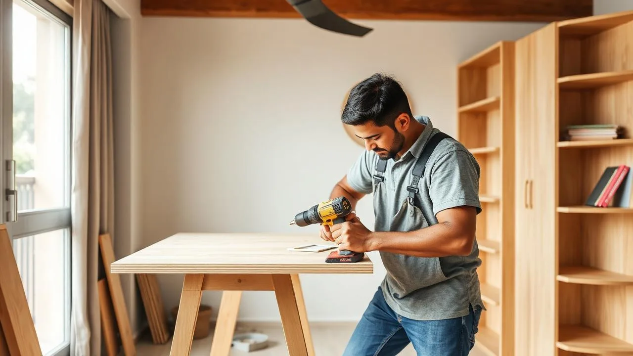 Verified carpenter building custom wooden furniture in Bangalore