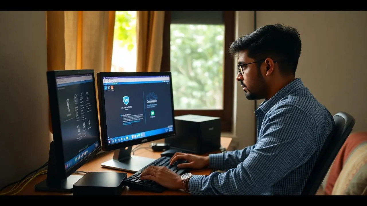 Verified computer technician installing Windows and essential software on a laptop in Chennai