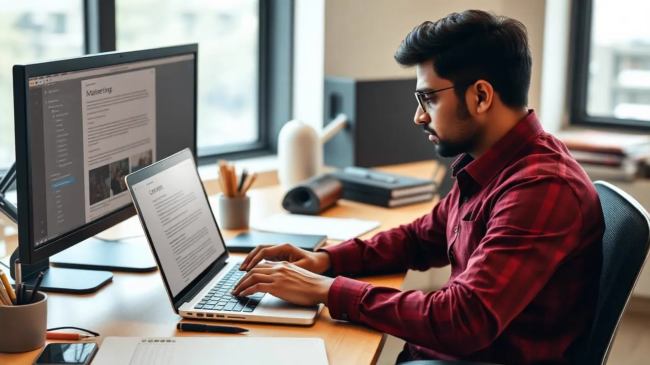 Verified content writer working on website and blog content for a business in Delhi