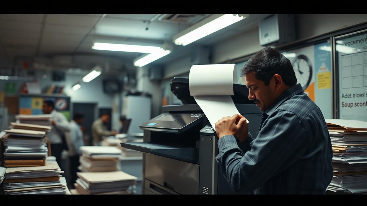 Verified technician repairing an office printer in Mumbai