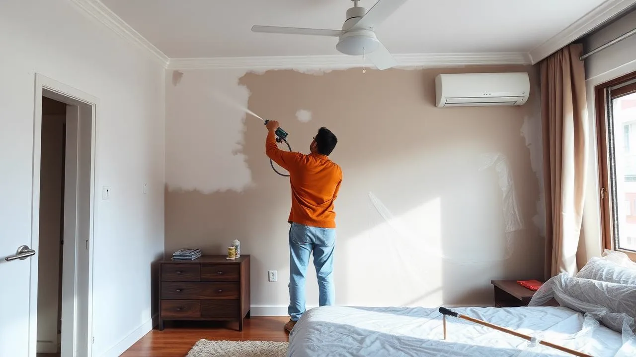 Verified painter applying fresh interior wall paint at a home in Delhi